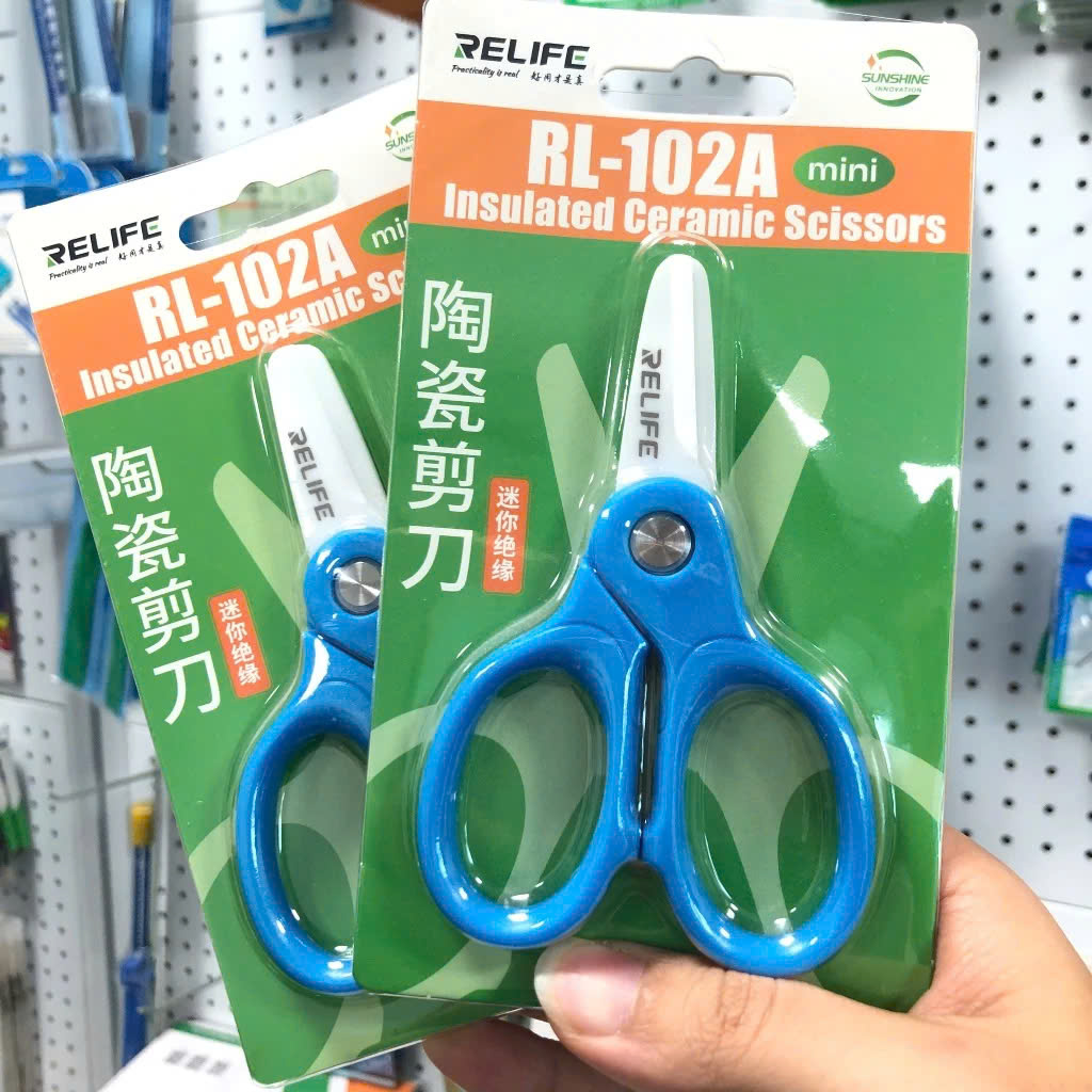 Kéo Lưỡi Cắt Ceramic (Lưỡi Sứ) Chuyên Dùng Cắt Cell Pin Chống Chạm Chập RL-102A|Táo Thẩm Tools