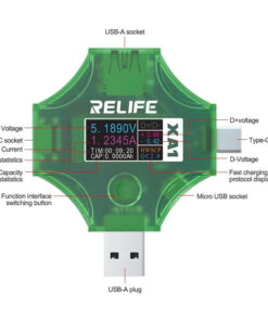 Táo Thẩm Tools | Thiết bị đo dòng, điện áp USB Tester Relife XA1 -C Cổng USB,Type C