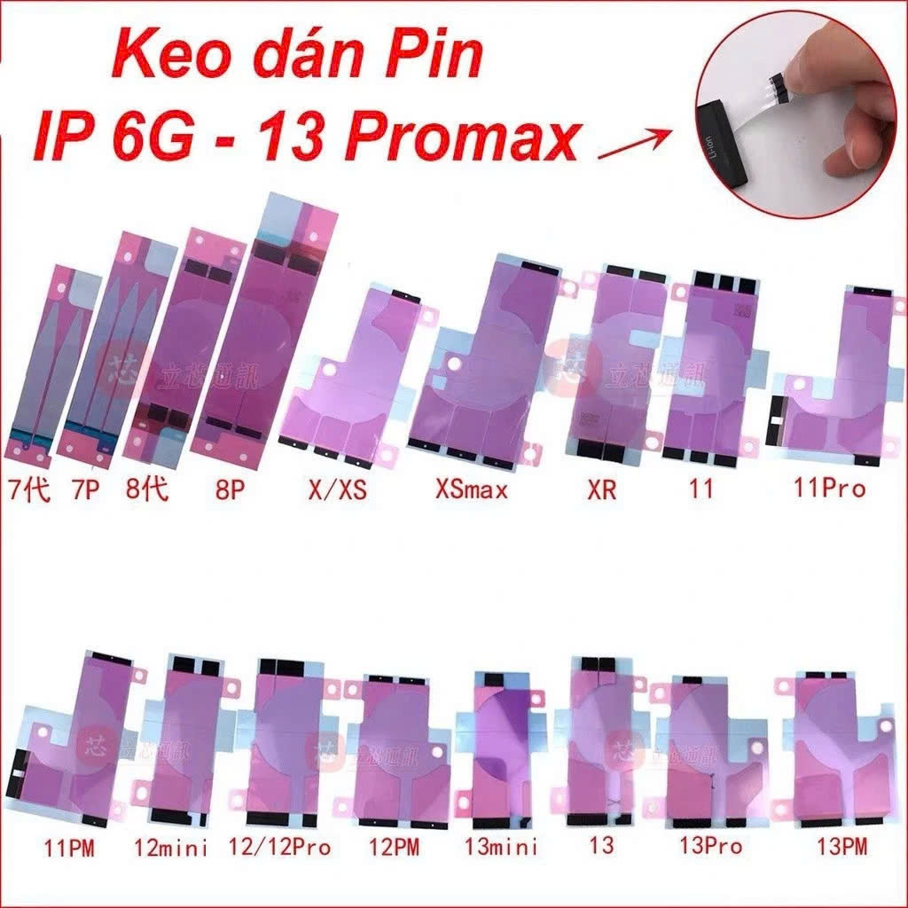 Miếng Keo Dán Pin lphone, Seal Pin iPhone Từ 6G - 15PRM