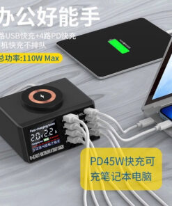 Bộ Sạc Nhanh Báo Dòng 8 Cổng WLX-X9M 9in1 110W | 4 Type C + 4 USB + 1 Không Dây | Táo Thẩm Tools